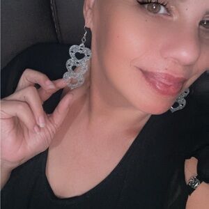 Elegant Silver Heart Earrings